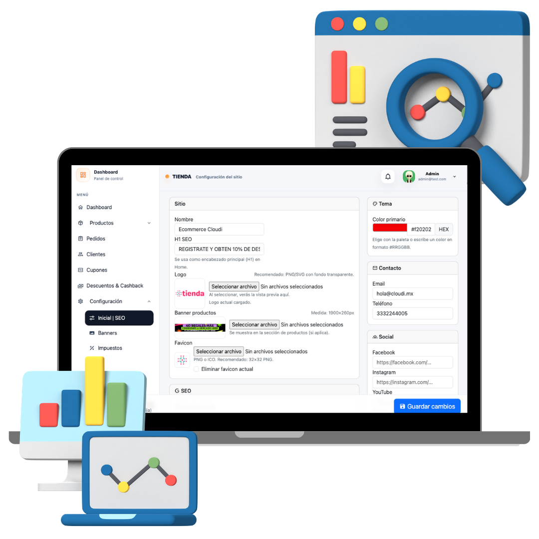 Vista avanzada de ecommerce